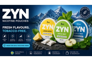 ZYN nicotine pouches featuring Lemon Spirit, Apple Mint and Gentle Mint flavours with 3mg, 8mg and 6.5mg strengths