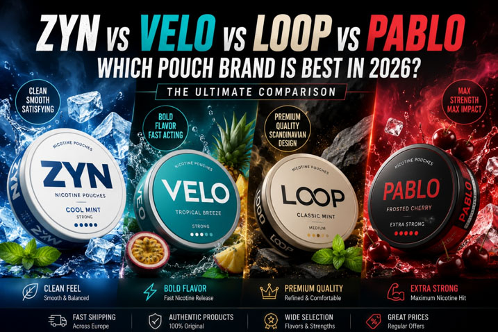 ZYN vs VELO vs LOOP vs Pablo nicotine pouch comparison in 2026